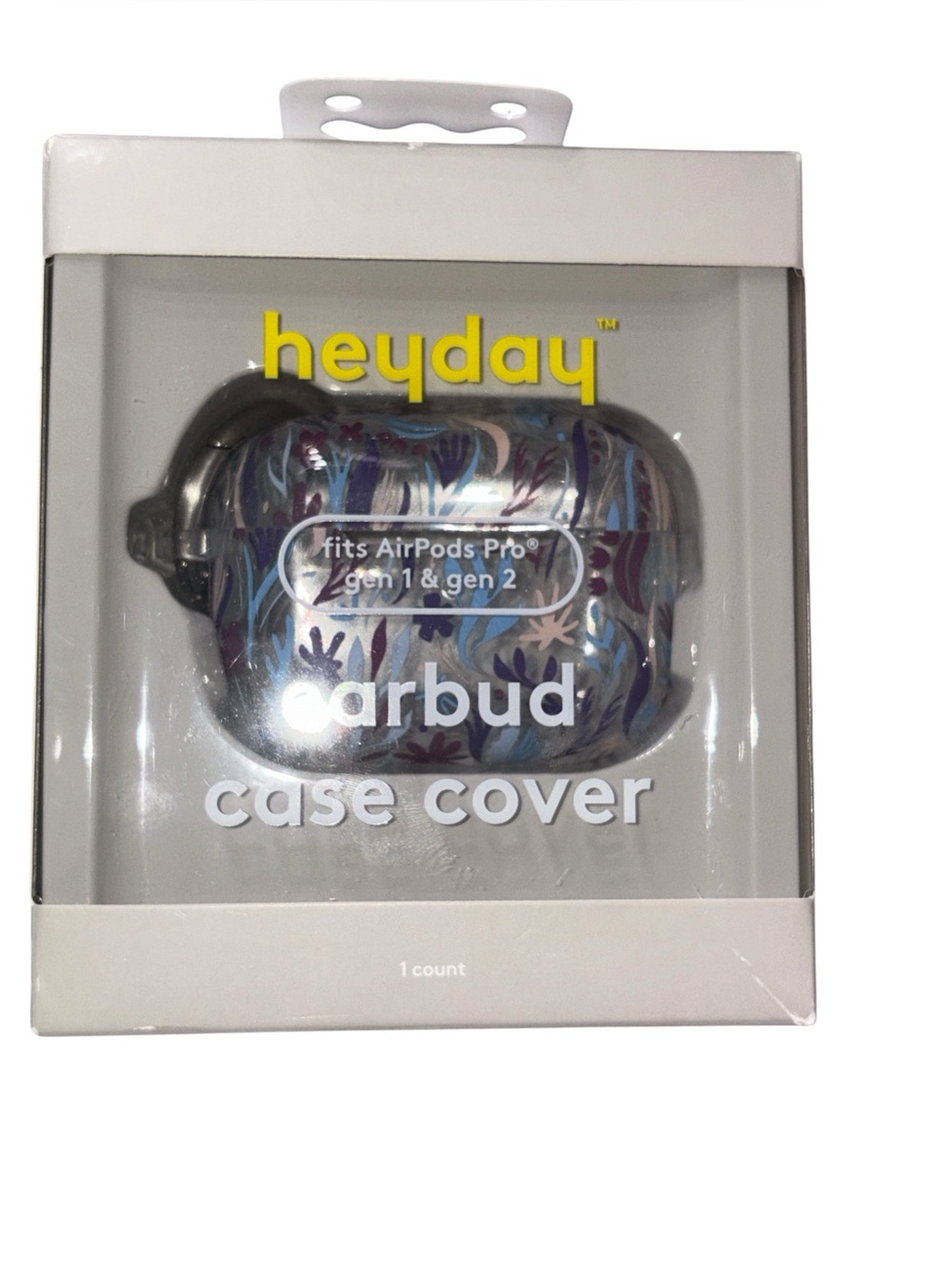heyday Floral Earbud Case Cover for AirPods Pro 1 & 2 gen- Purple/Blue